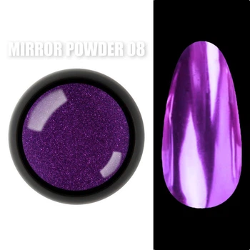 Зеркальная втирка фиолетовая №8 (пигмент) Mirror powder Дизайнер для дизайна ногтей