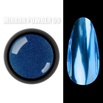 Зеркальная втирка голубая №9 (пигмент) Mirror powder Дизайнер для дизайна ногтей