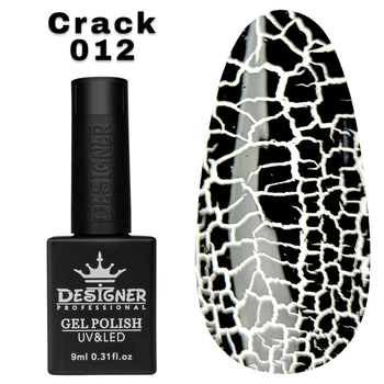 Гель-лак для ногтей Crack effect Дизайнер с эффектом кракелюра, 9 мл Черный 012