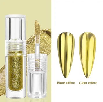 Жидкая золотая зеркальная втирка Liquid mirror powder - для дизайна ногтей (для маникюра и педикюра) - 377