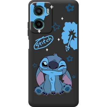 Силиконовый Черный Чехол с Картинкой для Motorola G06 Power Принт (Стич, Stitch) (69797-ysb012)
