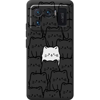 Силіконовий Чорний Чохол з Картинкою для Xiaomi Mi 11 Ultra Принт (Котики) (44424-ysb013)