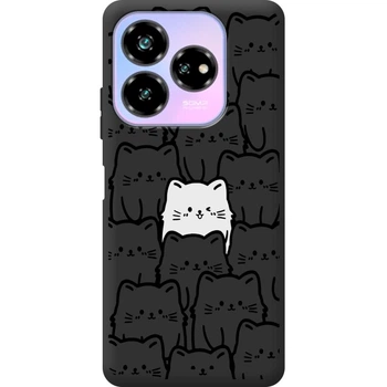 Силіконовий Чорний Чохол з Картинкою для ZTE Nubia V60 Design Принт (Котики) (58282-ysb013)