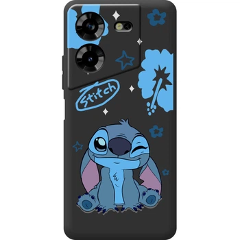 Силіконовий Чорний Чохол з Картинкою для Tecno Pova 5 Принт (Стіч, Stitch) (48113-ysb012)