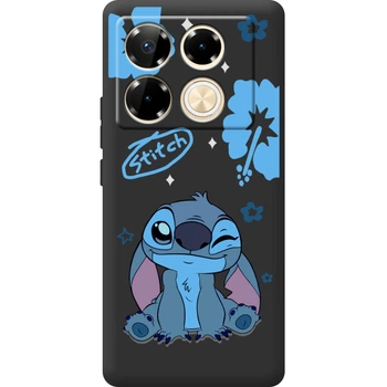 Силиконовый Черный Чехол с Картинкой для Infinix Note 40 Pro Принт (Стич, Stitch) (59203-ysb012)