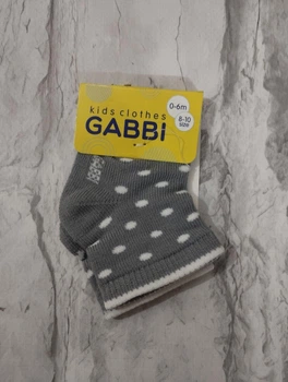 Шкарпетки для немовлят GABBI 8-10 сірий в горошок артикул 0398