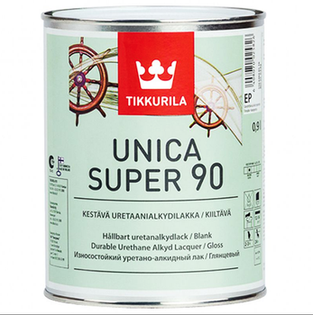 Лак глянцевый Tikkurila Unica Super 90 База ЕР (прозрачная, под тонировку) 2.7л