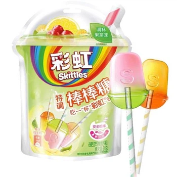Льодяники на паличці Skittles Lollipops Real Fruit Tea Oriental 54 грам