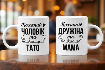 Набор чашек для мамы и папы 330 мл.