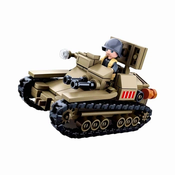 Конструктор SLUBAN M38-B0709 — Военный танк с фигуркой солдата, 183 детали, развивающая игрушка для детей