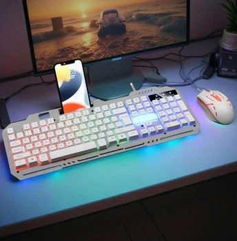 Клавіатура K-25 ігрова мембранна дротова з RGB-підсвіткою USB мультимедійні клавіші