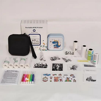 Мини-принтер для смартфона с bluetooth PeriPage Mini Printer с набором SAM-1001 синий