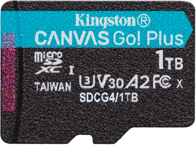 Карта пам`яті Kingston microSDXC 1TB Canvas Go! Plus G4 Class 10 UHS-I U3 V30 A2 (SDCG4/1TBSP)