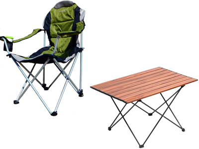 Набор Раскладное кресло Ranger FC750-052 Green (RA 2221) + Стол складной Ranger Compact Hike 208 (RA 1116)