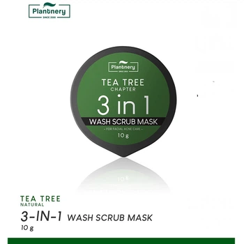Скраб для лица Plantnery Tea Tree 3 в 1 - очищение, скрабирование, маска, 10 гр