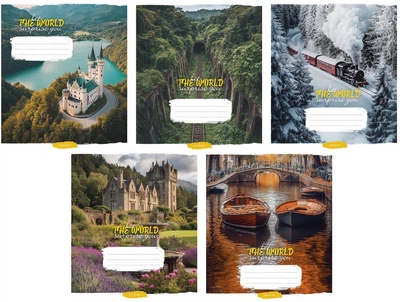 Набор тетрадей общих Школярик 3548 Let the world surprise you 60 листов в линию 10 шт (060-3548L)