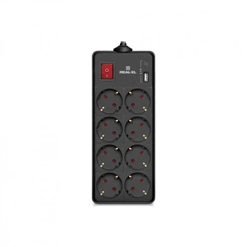 Фільтр живлення REAL-EL RS-PROTECT 805 1.8m, black (EL122300042) (255205)