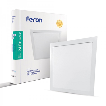 Светодиодный светильник Feron AL511-1 24W 4000K нейтральный свет 1440Lm LED панель 295x295x16мм квадратный