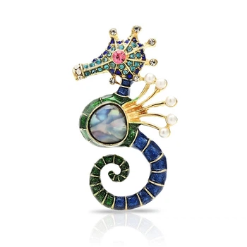 Брошь BROCHE бижутерия Морской Конёк разноцветная BRBF114973