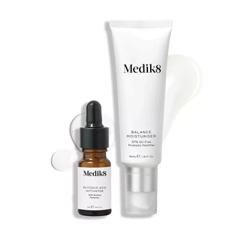 Balance moisturiser with glycolic acid activator безолійний зволожувальний крем та сироватка з АНА Medik8 50ml