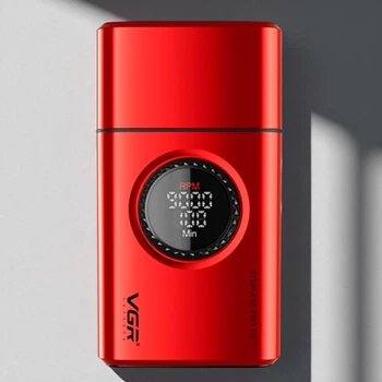 Электробритва VGR V-378 Red шейвер тройное лезвие триммер водонепроницаемость IPX6 LED-дисплей