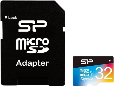Карта памяти Silicon Power microSDHC 32 GB Class 10 UHS-I Superior Color + adapter (SP032GBSTHDU1V20SP)