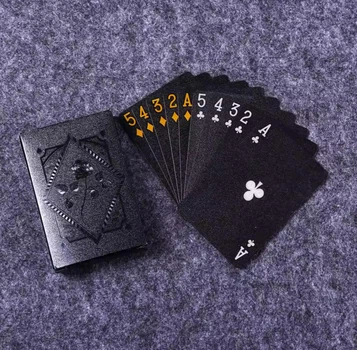 Влагозащитные игральные карты для покера Black колода для карточных игр, черные (110443046)