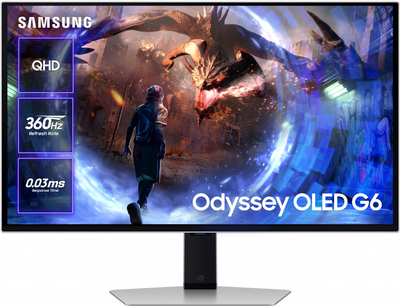 Монітор 27" Samsung Odyssey OLED G6 Silver (LS27DG600SIXCI)