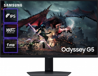 Монітор 27" Samsung Odyssey G50D (LS27DG502EIXCI) -- QHD 2K / IPS / 180Hz / 1 мс (GTG) / HDR10 / FreeSync Premium / G-Sync Compatible / Pivot / Black Equalizer