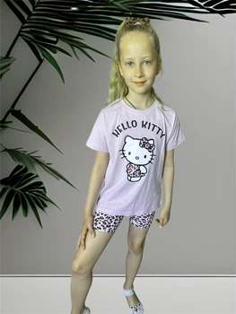 Костюм (футболка +шорти) Hello Kitty 6/8 років 122-128 см Фіолетовий