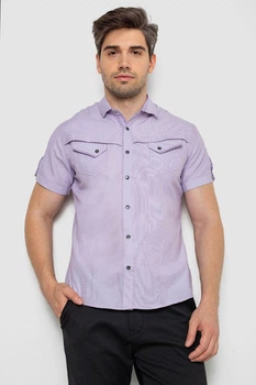 Сорочка чоловіча з коротким рукавом, колір бузковий, 214R3121, XXL