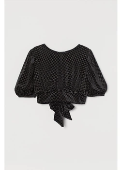 Блуза H&M S Чорний 0949265_блест.круж.бант_02