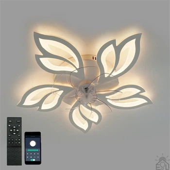 Управляемая светодиодная люстра с вентилятором FAN ASTRA 85W+18W 5F-APP-680×120-WHITE/CLEAR-220-IP20 ESLSE