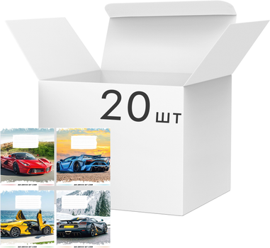 Набір зошитів учнівських Поліграфіст 184 Авто 24 аркушів у лінію 20 шт (24Л 184)