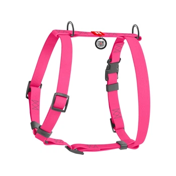 Шлейка для собак S (малих порід) WAUDOG Waterproof – рожевий, водостійка анатомічна H-подібна, Collartex, пластикова пряжка-фастекс, QR-паспорт, стрічка 15 мм, обхват шиї 28–42 см, грудей 34–51 см, арт. 32947