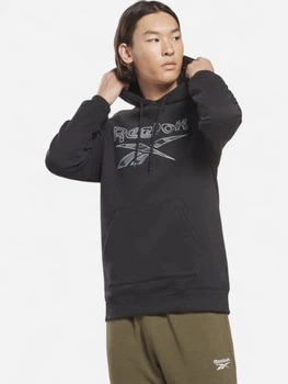 Худі утеплене чоловіче Reebok 4M RI Motion Camo OTH HE8174 S Чорне (4065423523761)