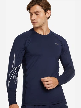 Спортивна кофта чоловіча Reebok 2M TS Lux Perform HR T HF6347 M Темно-синя (4065415951985)