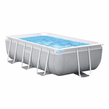 Бассейн каркасный Intex 26784 прямоугольный из ПВХ 300 х 175 х 80 см с чашей и каркасом Серый (21-9-26784-0)