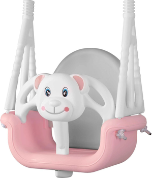 Huśtawka kubelkowa dziecięca Ricokids 3 w 1 Miś Różowa (5903890601539)