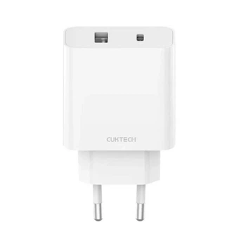 Мережевий зарядний пристрій CUKTECH A19 EU 30W USB Type-A/USB Type-C білий