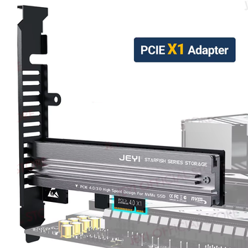 Переходник Адаптер PCI-E на SSD M.2 NVMe JEYI Starfish PCIе 4.0/3.0 X1 с алюминиевым радиатором