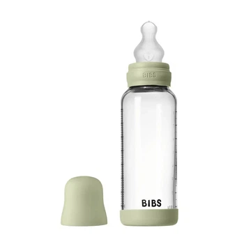 Пляшечка для годування BIBS Glass Bottle Round Silicone 240ml Medium Flow, Sage