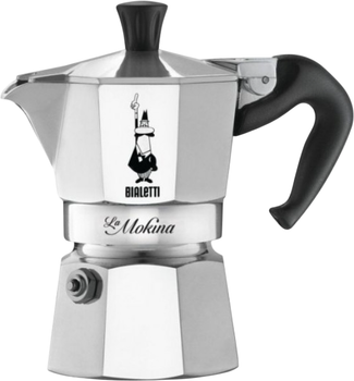 Kawiarka Bialetti La Mokina na 1 filiżankę 40 ml srebrzysta (8006363029216)