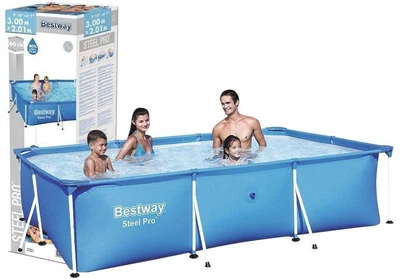 Каркасний прямокутний басейн 300х201х66 см. 3300 літрів Bestway 56404 синій