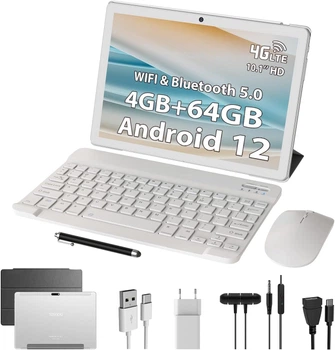 Планшет 10.1" TOSCIDO T28 4/64Gb 4G 2-SIM 8 ядер Android 12 8000 mAh Серый