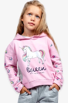 Кофта-худи для девочки Breeze Единорог розовая 14982 92 см