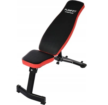Регулируемая складная скамья для тренировок Funfit 3866 до 110 кг Черная с красным