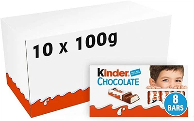 Упаковка шоколадок "Kinder Chocolate 100г х 10 шт. T8