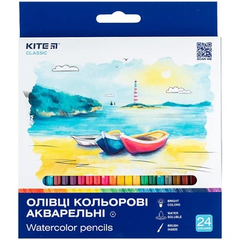 Олівці акварельні Kite Classic 24 кольори (K-1050)