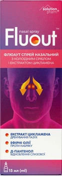 Флюаут спрей для носа Solution Pharm з колоїдним сріблом і екстрактом цикламену флакон 15 мл (4820232720592)